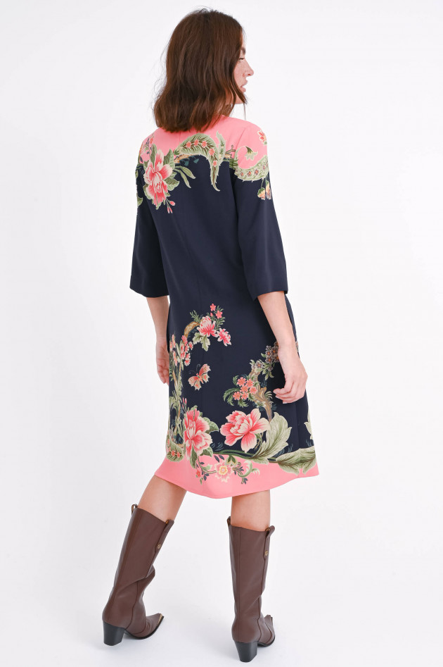 Etro Kleid mit floralem Print in Navy/Multicolor