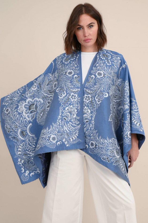 Etro Cape mit Peysley-Muster in Blau