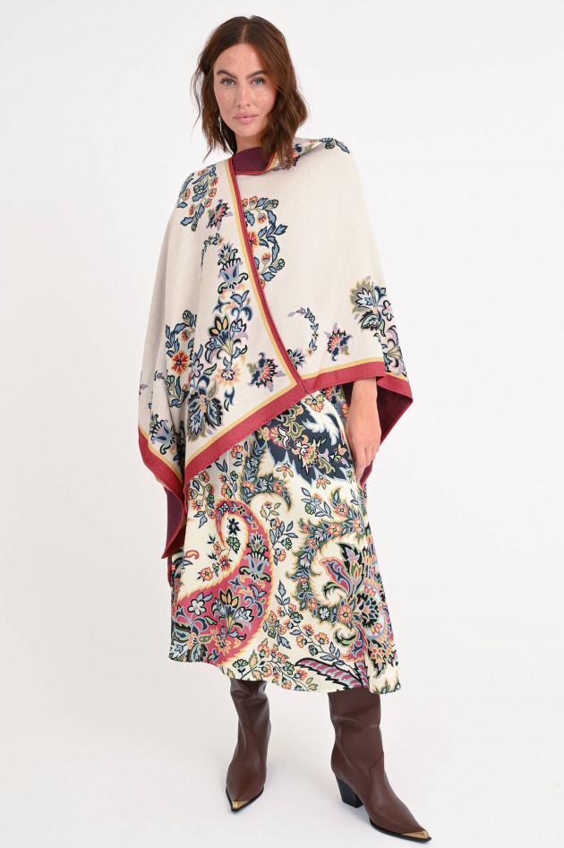 Etro Cape/Poncho mit Paisley-Muster in Multicolor/Beige