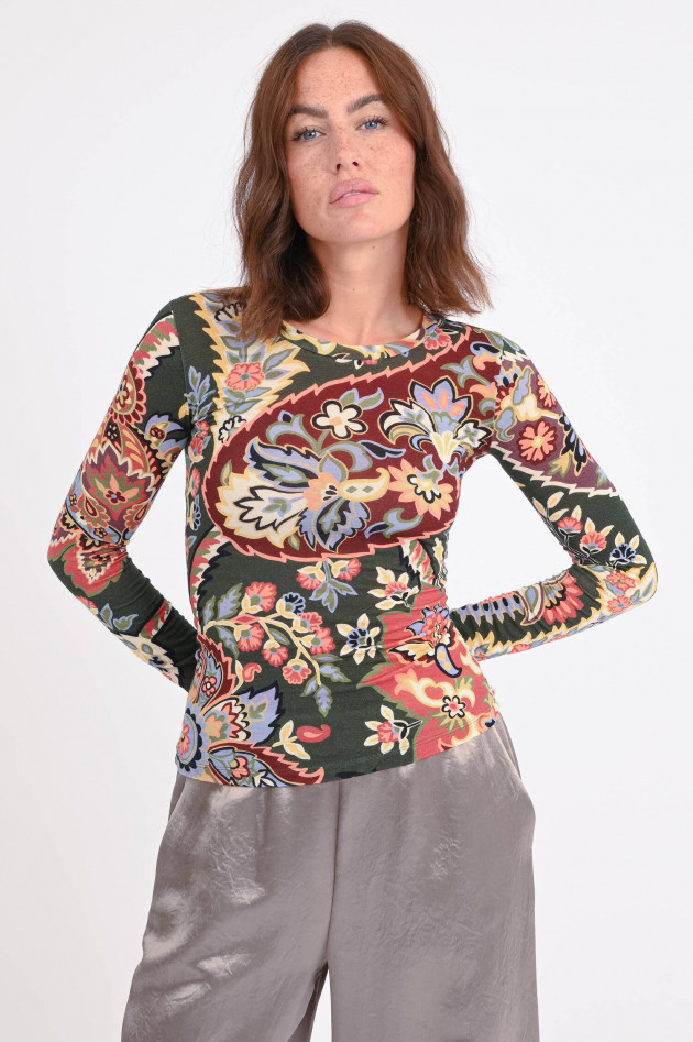 Etro Langarmshirt aus Woll-Mix in Multicolor