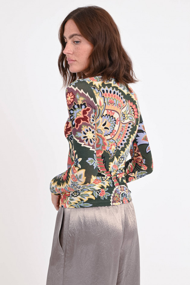 Etro Langarmshirt aus Woll-Mix in Multicolor