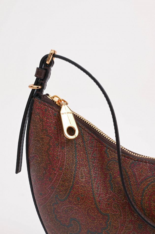 Etro Half Moon Bag mit Paisley Print in Braun