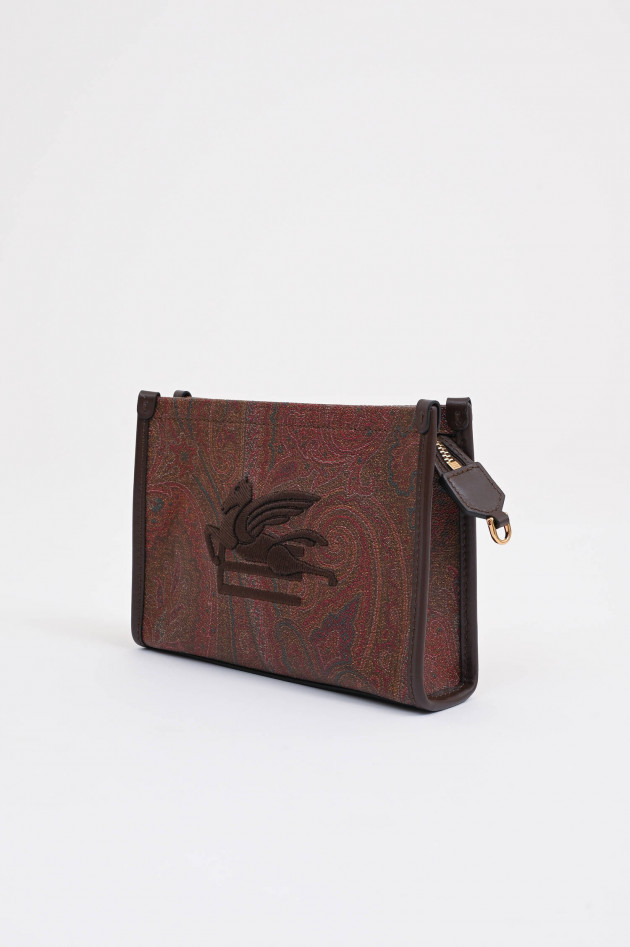 Etro Clutch mit Paisley Print in Braun