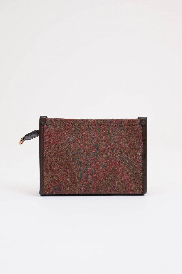 Etro Clutch mit Paisley Print in Braun