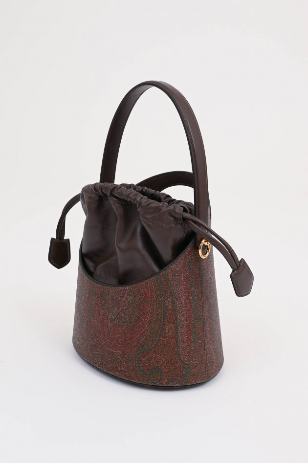 Etro Bucket Bag mit Paisley Print in Braun