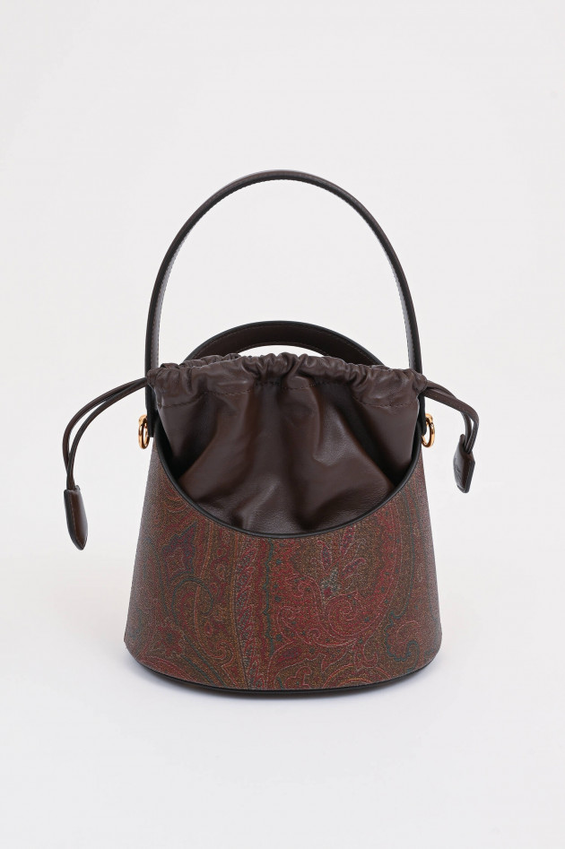 Etro Bucket Bag mit Paisley Print in Braun