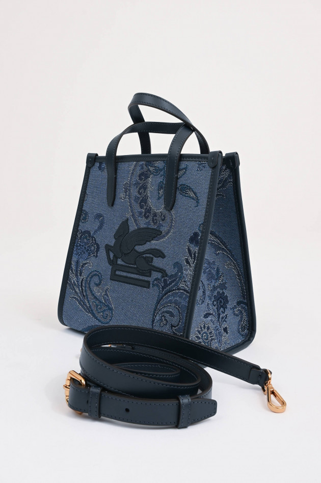 Etro Mittelgroßer Shopper LOVE TROTTER in Blau