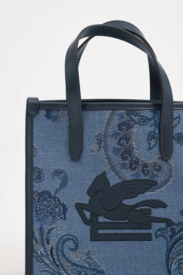 Etro Mittelgroßer Shopper LOVE TROTTER in Blau