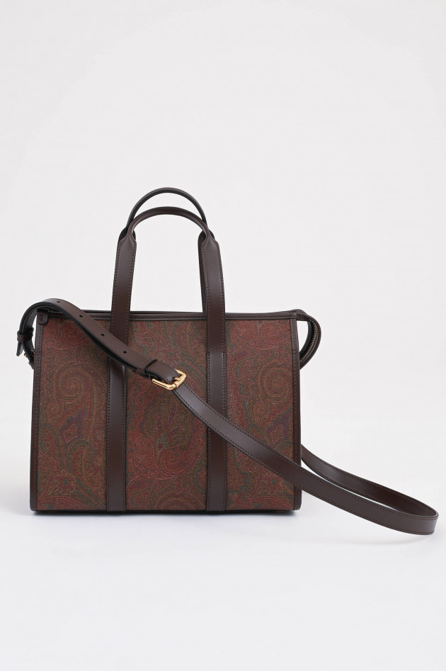 Etro Handtasche BAULETTO mit Paisley Print in Braun