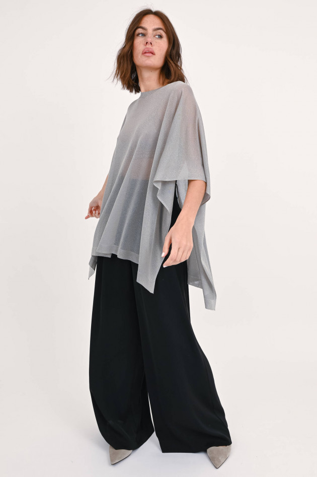 Fabiana Filippi Poncho mit Lurex-Fäden in Silber