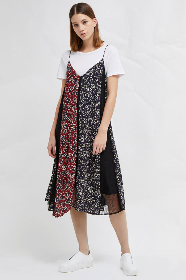 French Connection Kleid mit Spitzeneinsatz floral gemustert