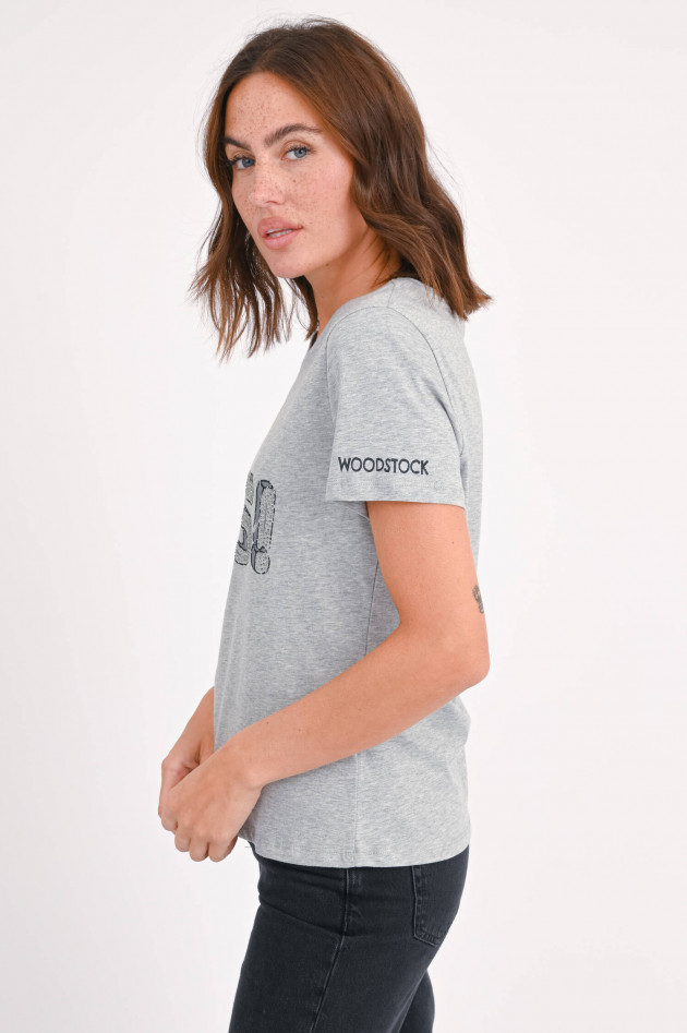 Frogbox T-Shirt mit Woodstock Print in Grau