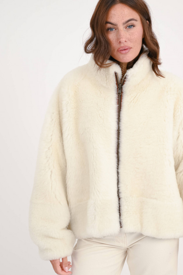 Furry Wendejacke NIKI in Creme/Braun