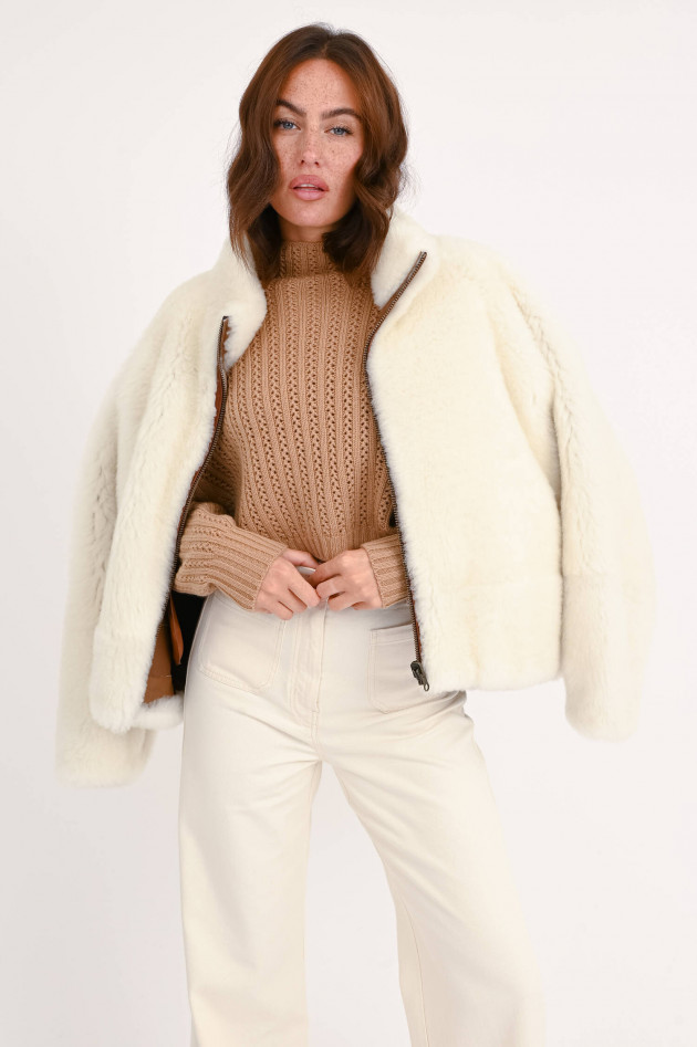 Furry Wendejacke NIKI in Creme/Braun