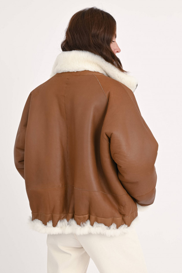 Furry Wendejacke NIKI in Creme/Braun