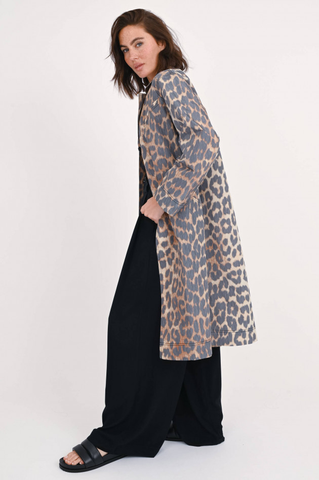 Ganni Mantel mit Leoparden Print in Braun