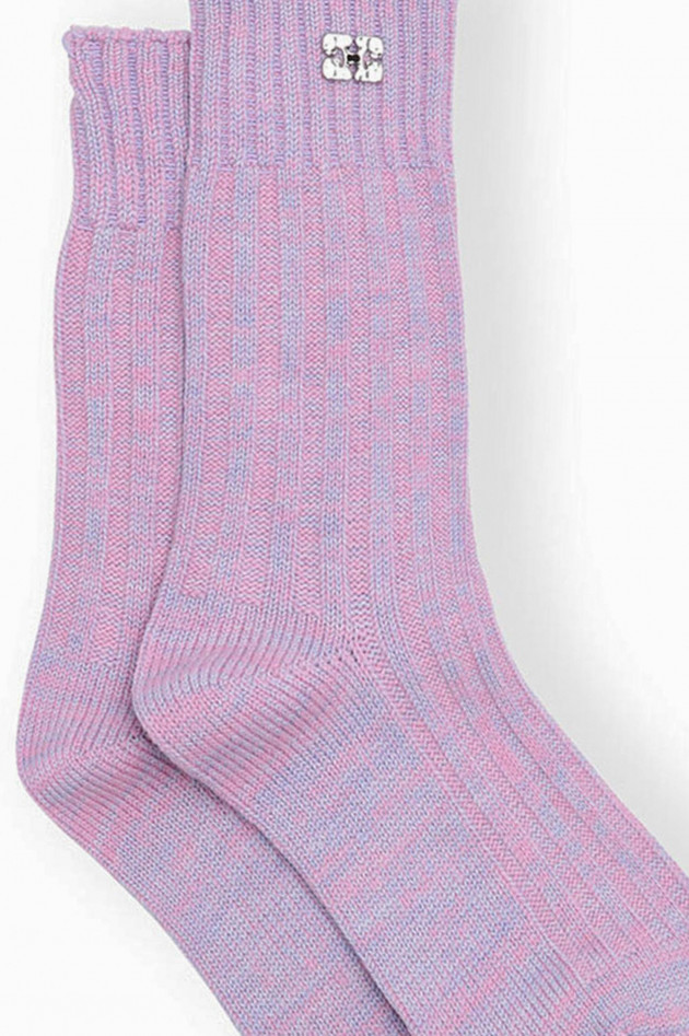 Ganni Socken aus Woll-Cashmere-Mix in Lilac