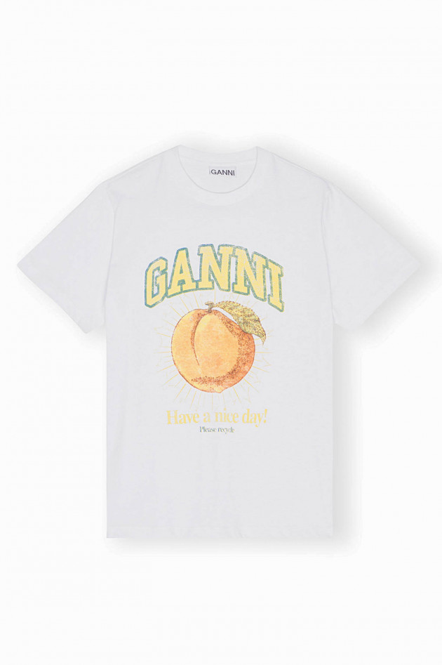 Ganni T-Shirt HAVE A NICE DAY in Weiß