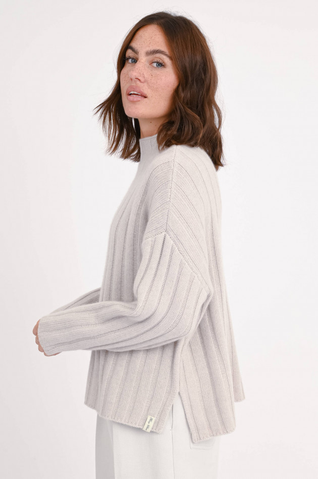 Henry Christ Cashmere-Pullover mit Stehkragen in Natur