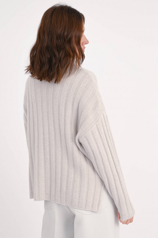 Henry Christ Cashmere-Pullover mit Stehkragen in Natur