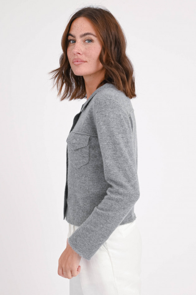 Henry Christ Strickjacke aus Cashmere-Mix in Grau