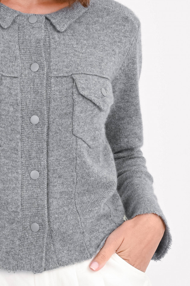 Henry Christ Strickjacke aus Cashmere-Mix in Grau