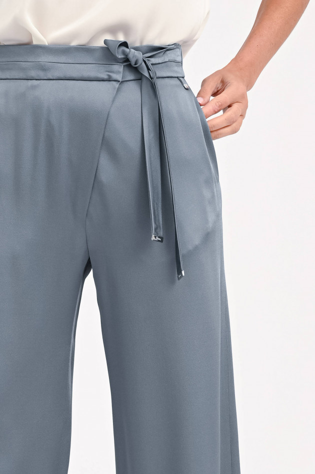 Herno Satinhose mit weitem Bein in Blaugrau