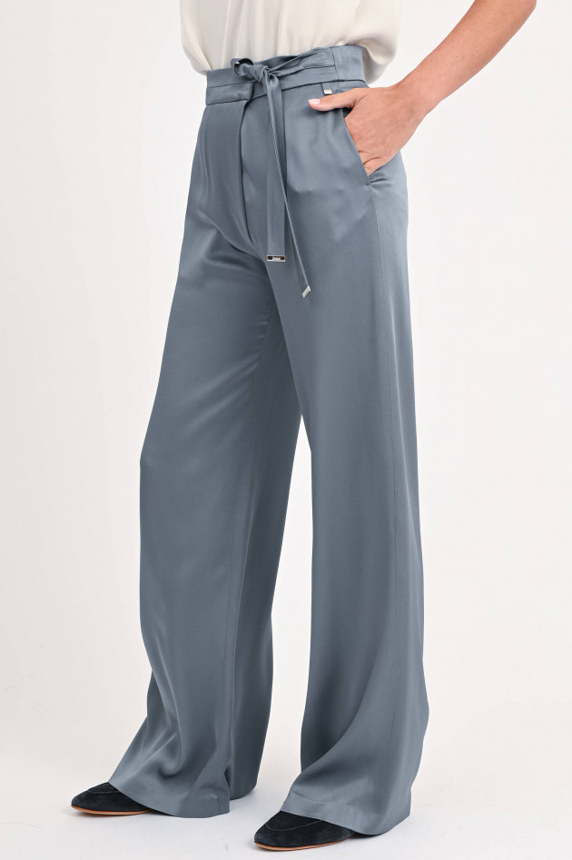 Herno Satinhose mit weitem Bein in Blaugrau