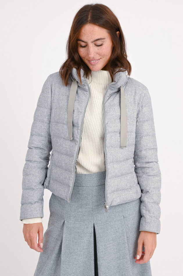 Herno Steppjacke aus Seide-Cashmere-Mix in hellem Grau