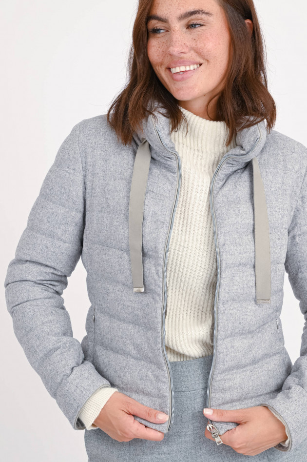 Herno Steppjacke aus Seide-Cashmere-Mix in hellem Grau