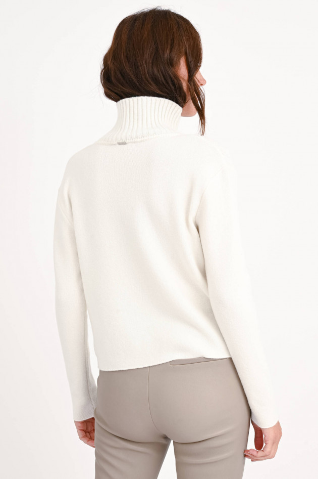 Herno Wollpullover mit 3D-Motiv in Creme