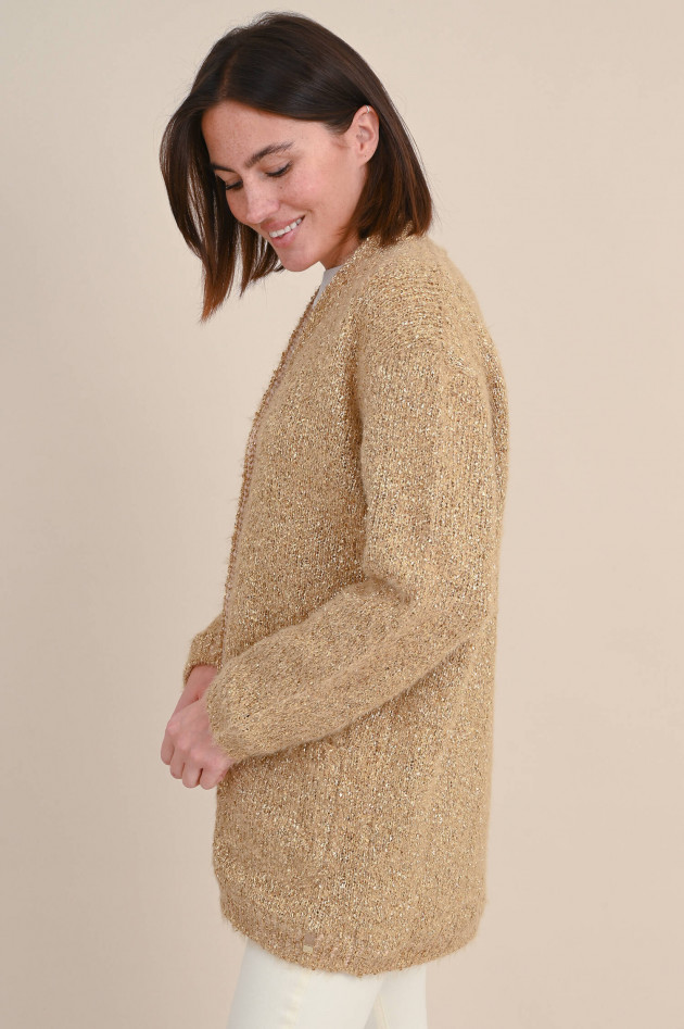 Herno Schimmernde Strickjacke in Gold