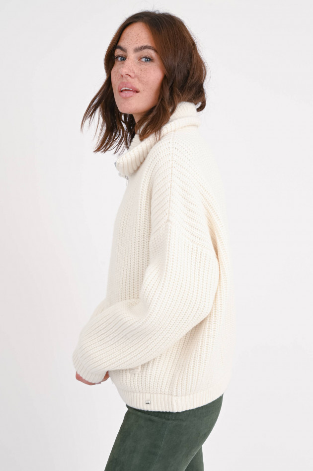 Herno Hybrid-Strickjacke in Creme