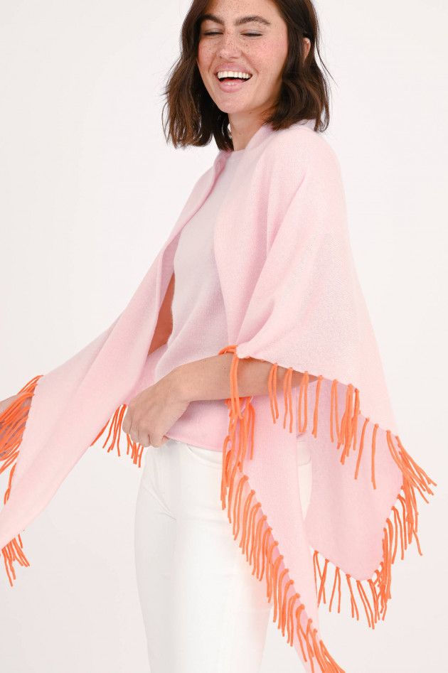 herzen´S angelegenheit Poncho mit Fransen in Rosa/Orange