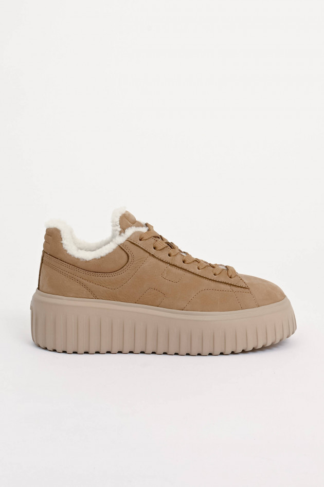 Hogan Gefütterter Sneaker H-STRIPE ALLACCIATO in Beige