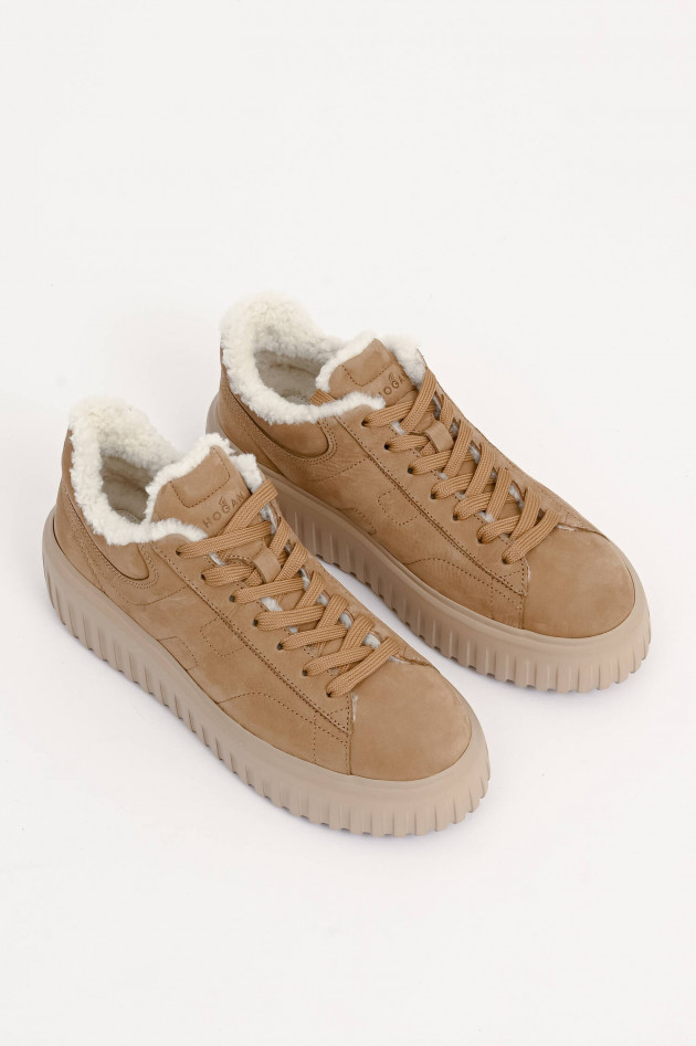 Hogan Gefütterter Sneaker H-STRIPE ALLACCIATO in Beige