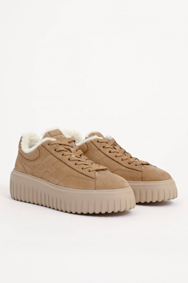 Hogan Gefütterter Sneaker H-STRIPE ALLACCIATO in Beige