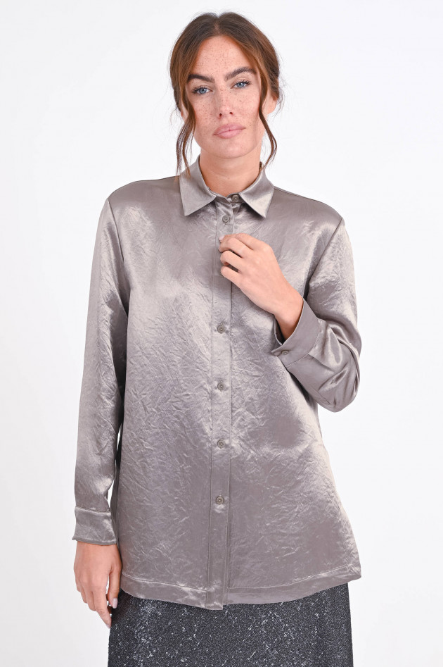 Max Mara Leisure Oversize Bluse GRADARA in glänzendem Oliv