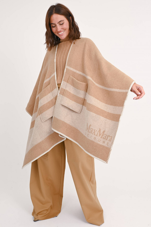 Max Mara Leisure Cape DEREMI in Beige/Natur