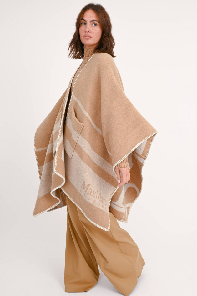 Max Mara Leisure Cape DEREMI in Beige/Natur