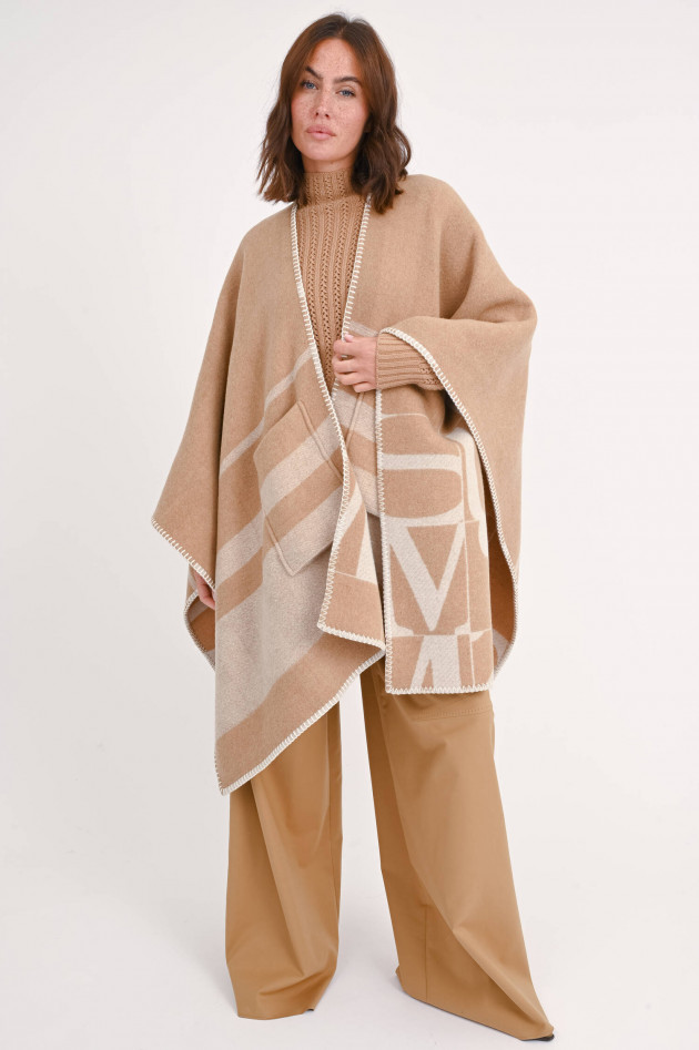 Max Mara Leisure Cape DEREMI in Beige/Natur