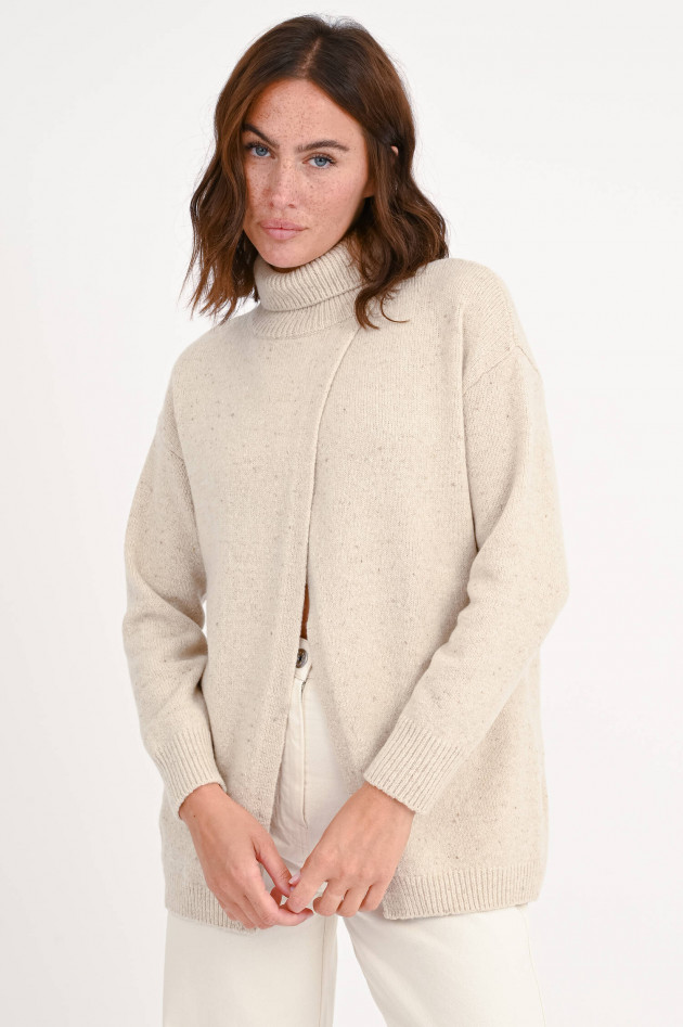 Max Mara Leisure Pullover mit Schlitz in Beige-Melange