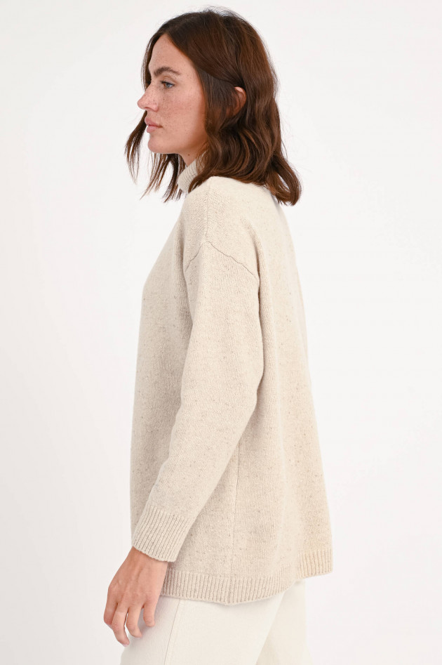 Max Mara Leisure Pullover mit Schlitz in Beige-Melange