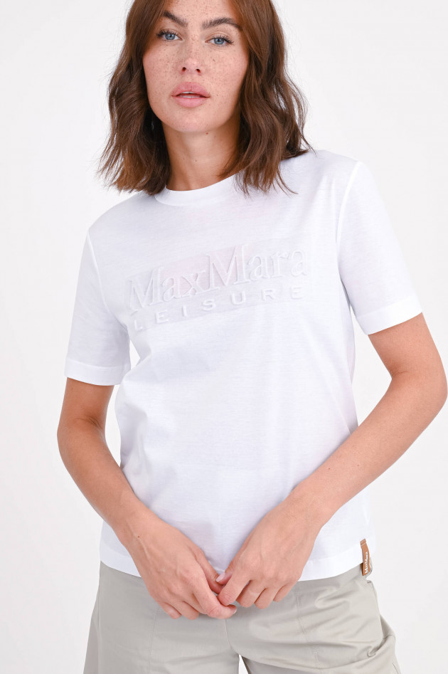 Max Mara Leisure T-Shirt PAGGIO mit 3D-Print in Weiß