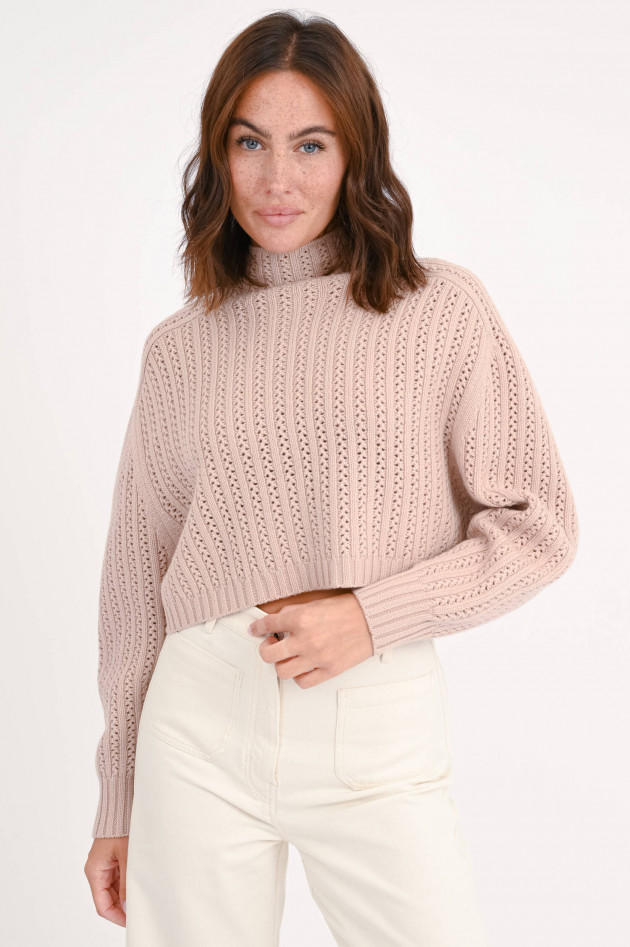 Max Mara Cropped Strickpullover in Puder