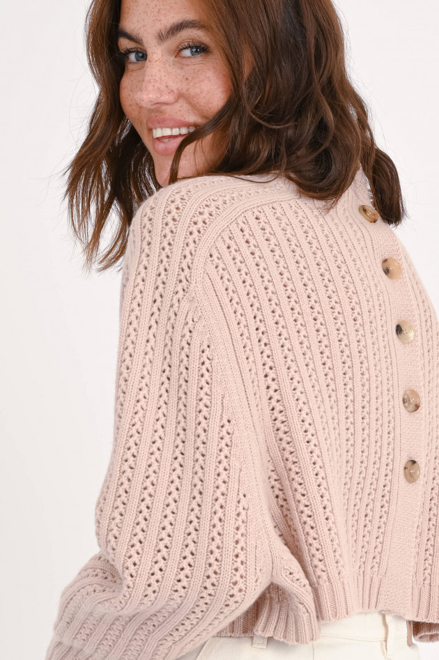 Max Mara Cropped Strickpullover in Puder