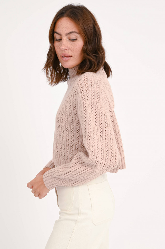 Max Mara Cropped Strickpullover in Puder