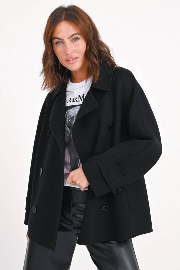 Max Mara-S Trenchcoat LOUIS aus Wolle in Schwarz