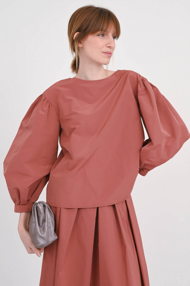 Max Mara Weekend Bluse mit Ballonärmeln in Rost