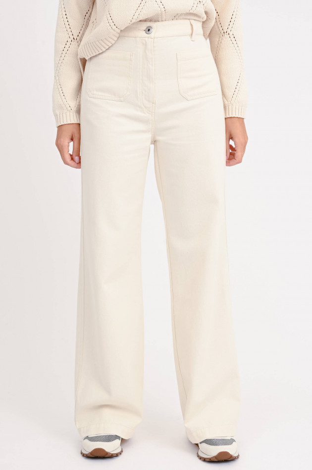 Max Mara Weekend Jeans FILTRO mit weitem Bein in Ecru